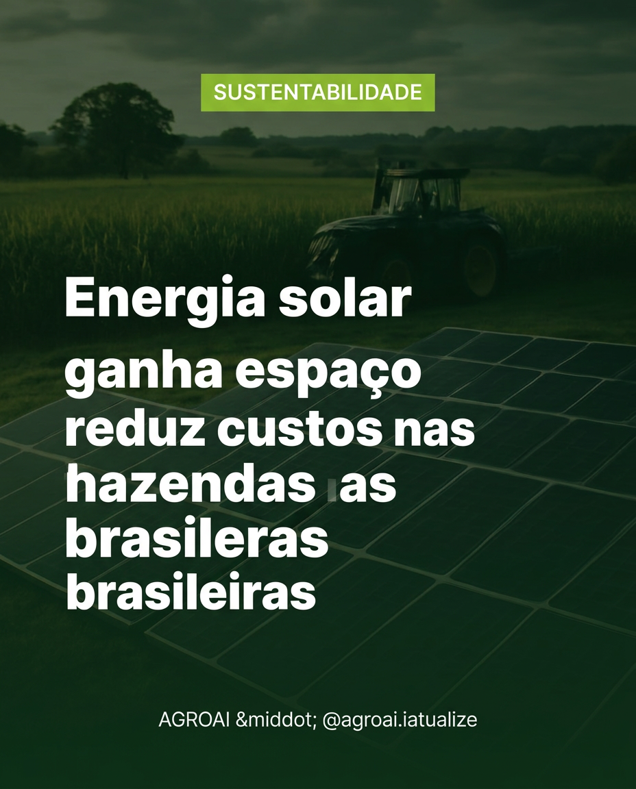 Energia solar ganha espaço e reduz custos nas fazendas brasileiras