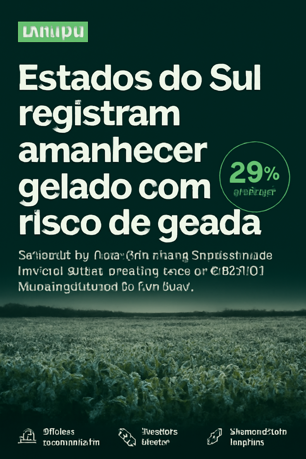 Estados do Sul registram amanhecer gelado com risco de geada