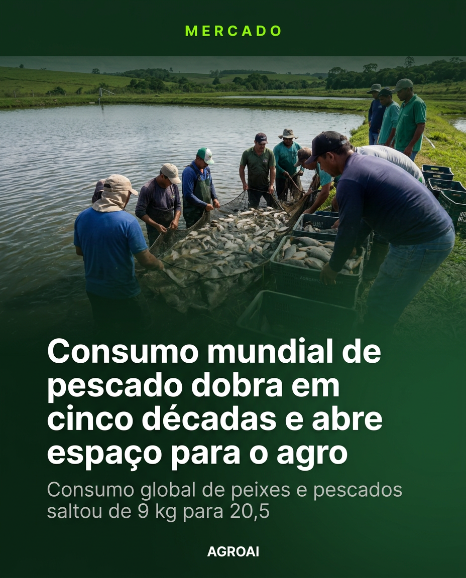 Consumo mundial de pescado dobra em cinco décadas e abre espaço para o agro