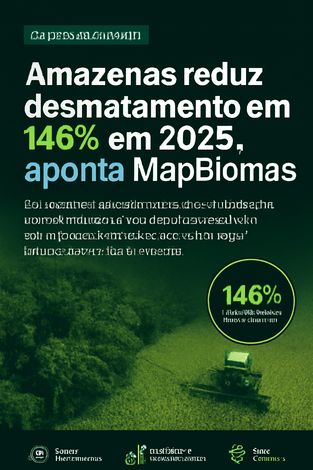 Amazonas reduz desmatamento em 146% em 2025, aponta MapBiomas