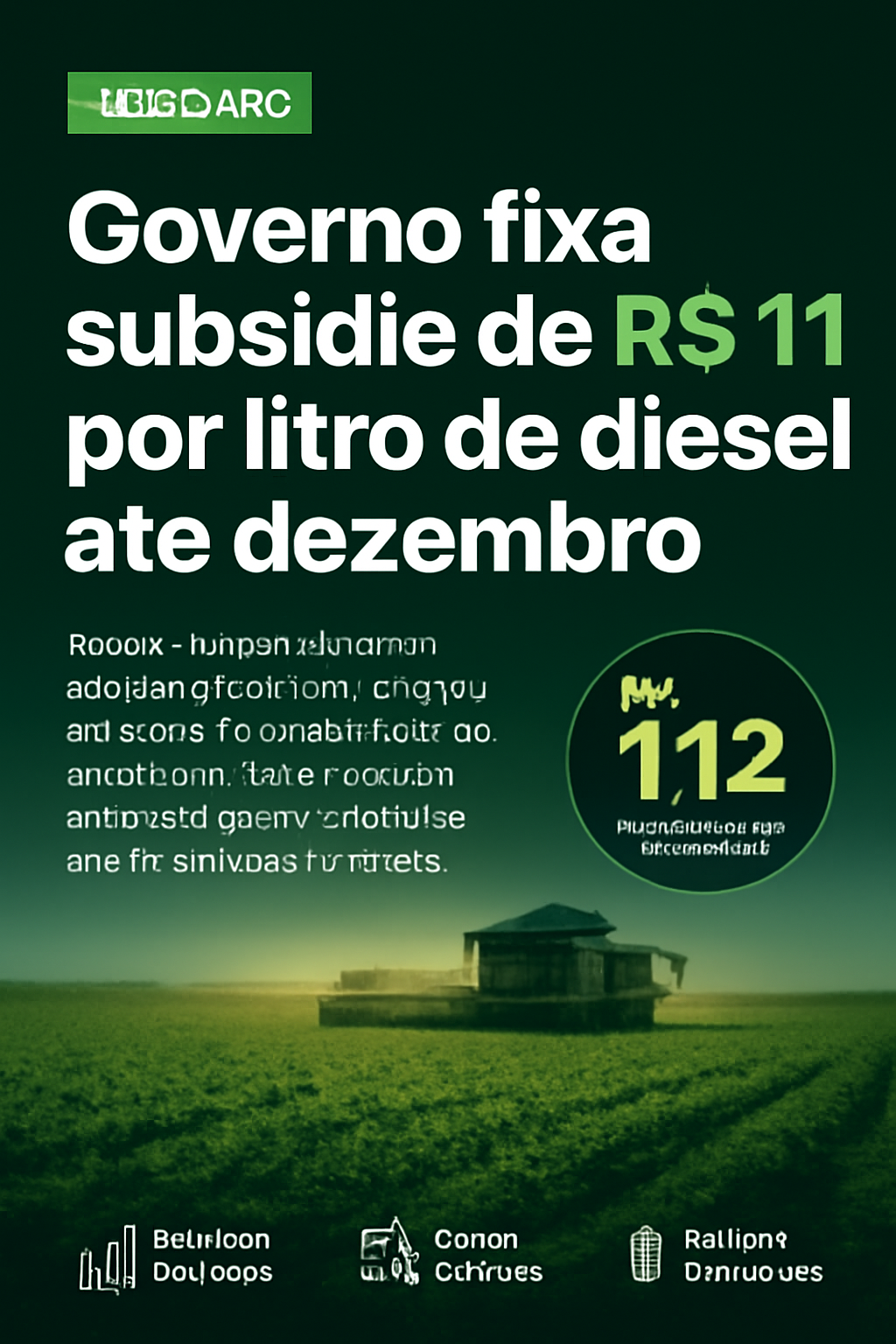 Governo fixa subsídio de R$ 1,12 por litro de diesel até dezembro