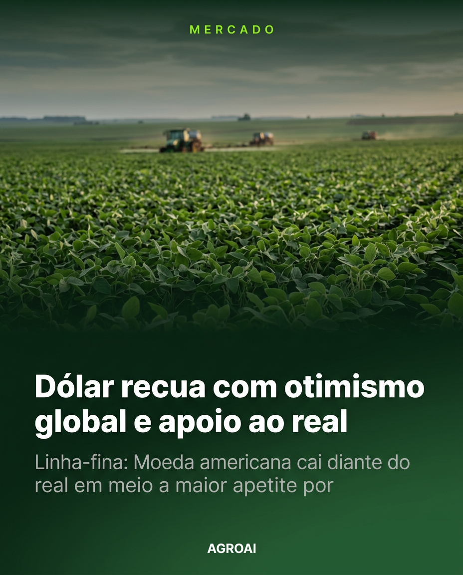 Dólar recua com otimismo global e apoio ao real
