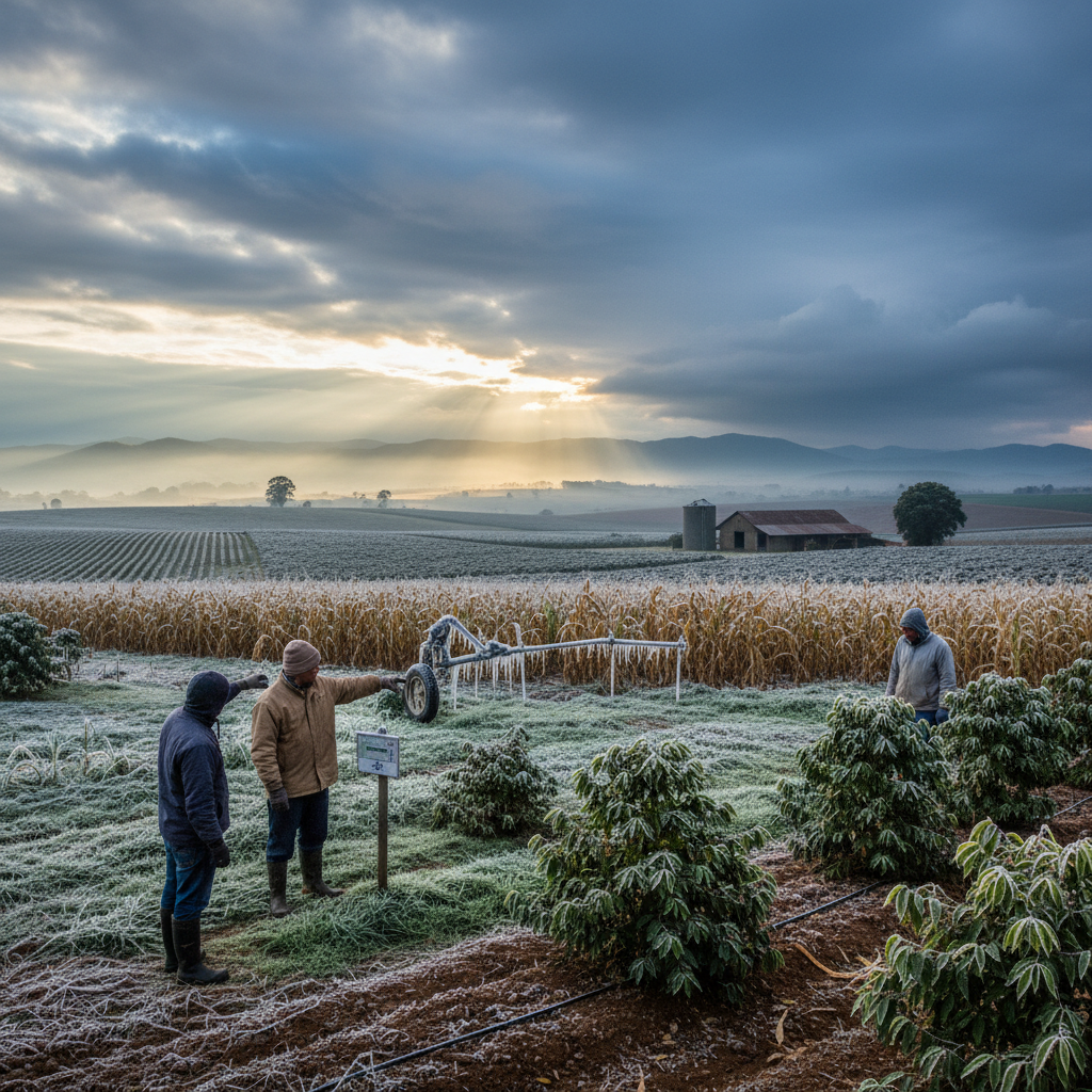 Nova massa de ar polar muda o padrão do tempo e aumenta risco de frio no campo