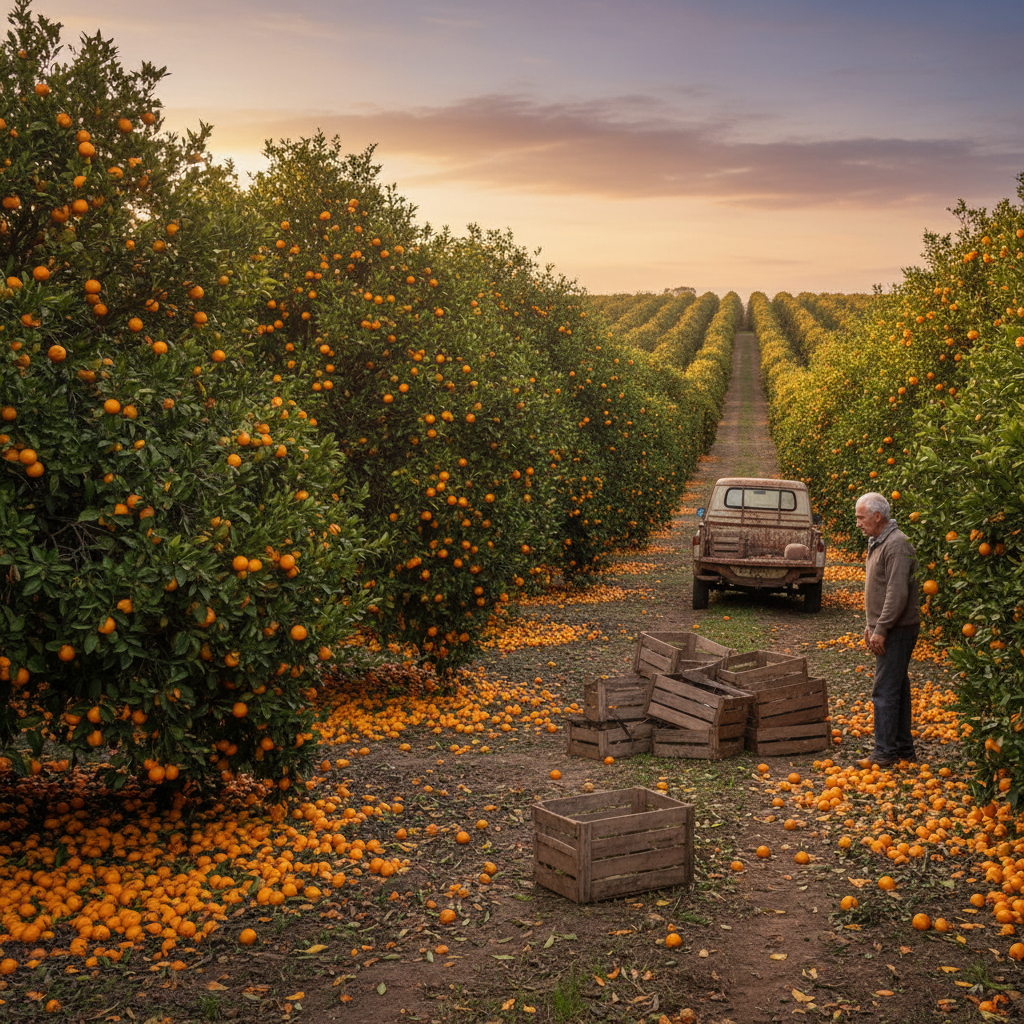 Preço da laranja cai quase 67% em dois anos no Brasil