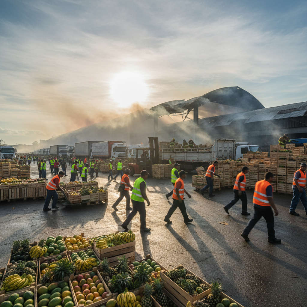 Ceagesp corre para manter abastecimento de frutas após incêndio