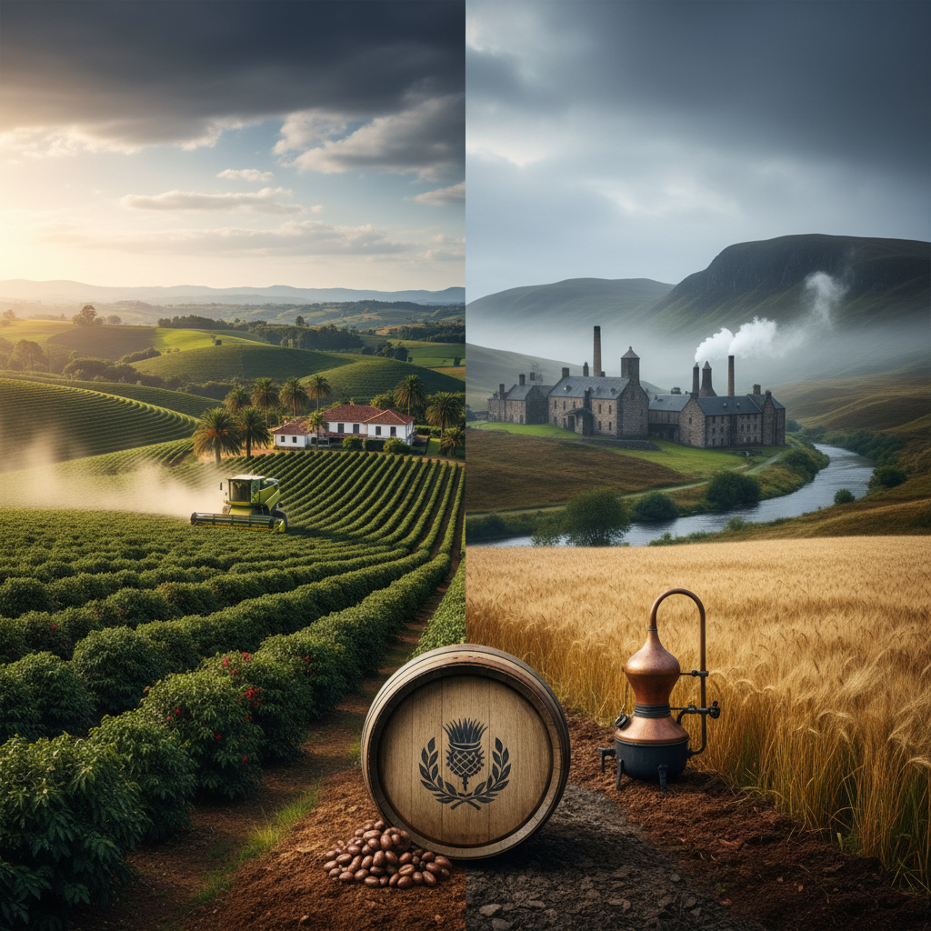 Brasil x Escócia: café, uísque e dois modelos de agro em jogo
