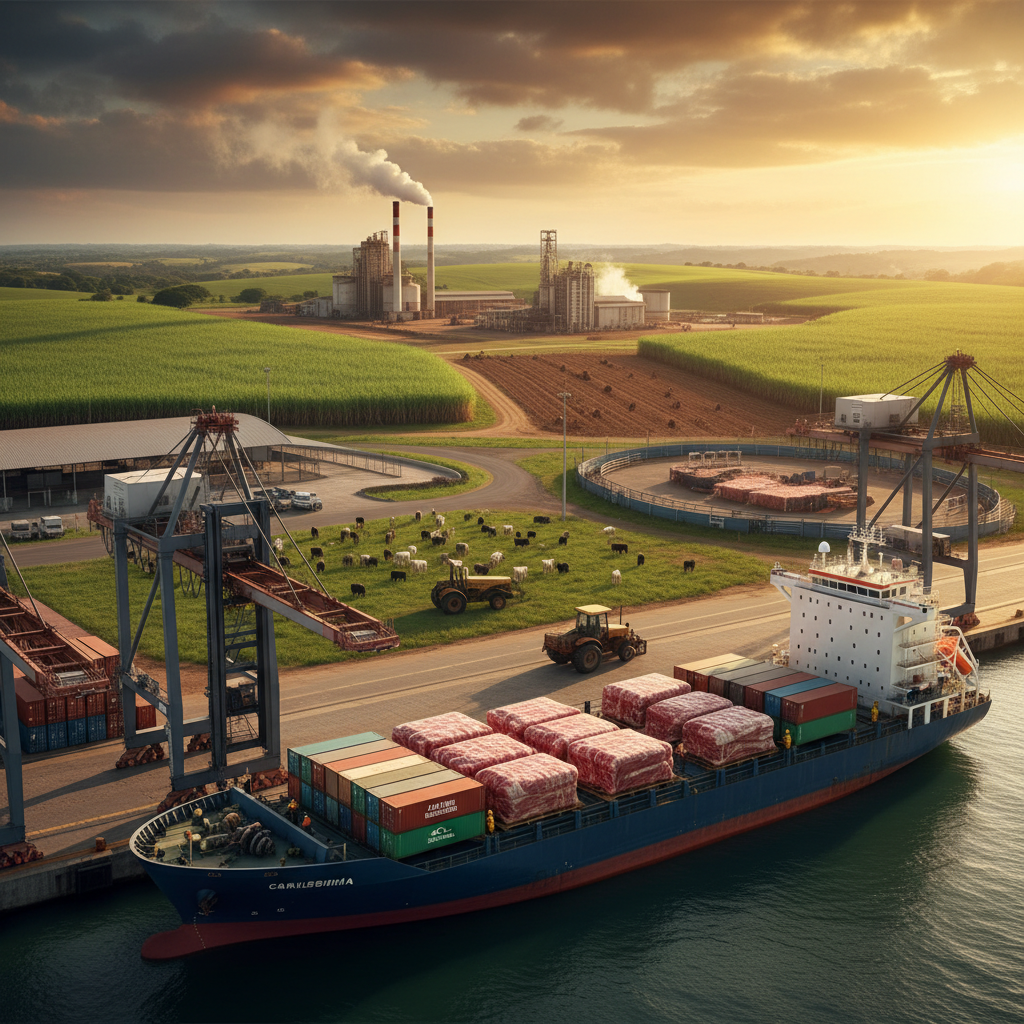 Exportações de carnes avançam e açúcar recua em 2026