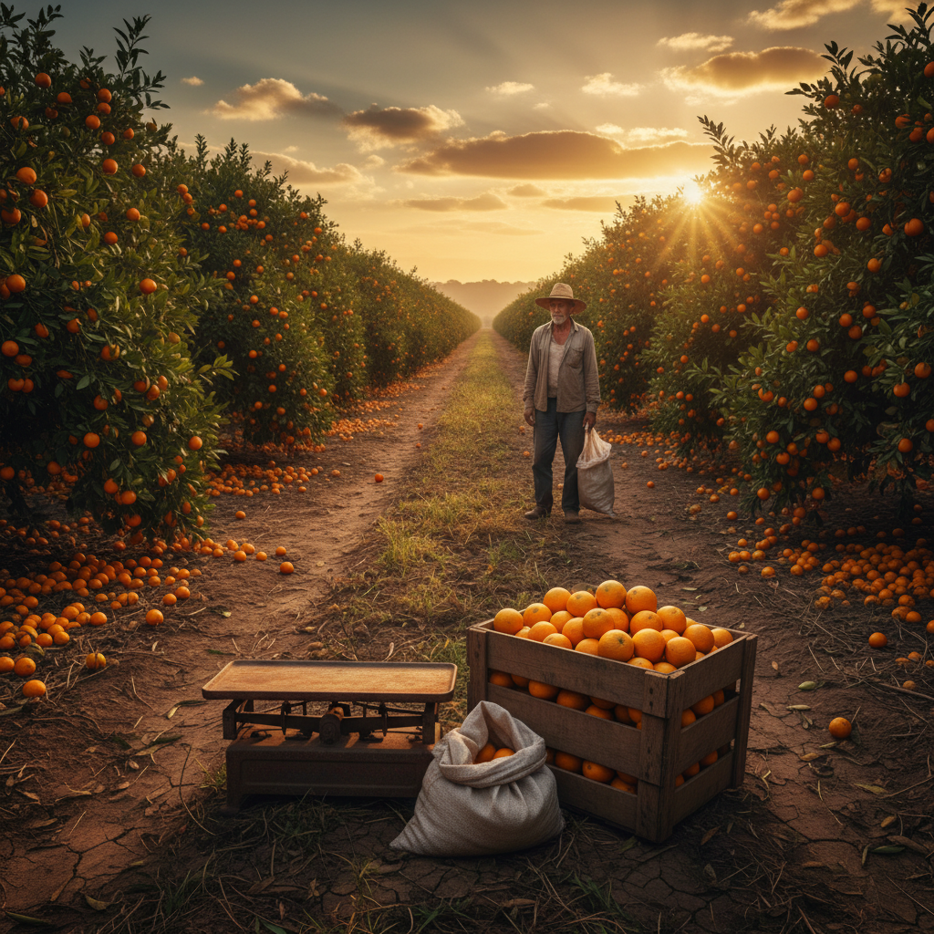 Preço da laranja cai 75,7% em quase dois anos e pressiona a cadeia citrícola