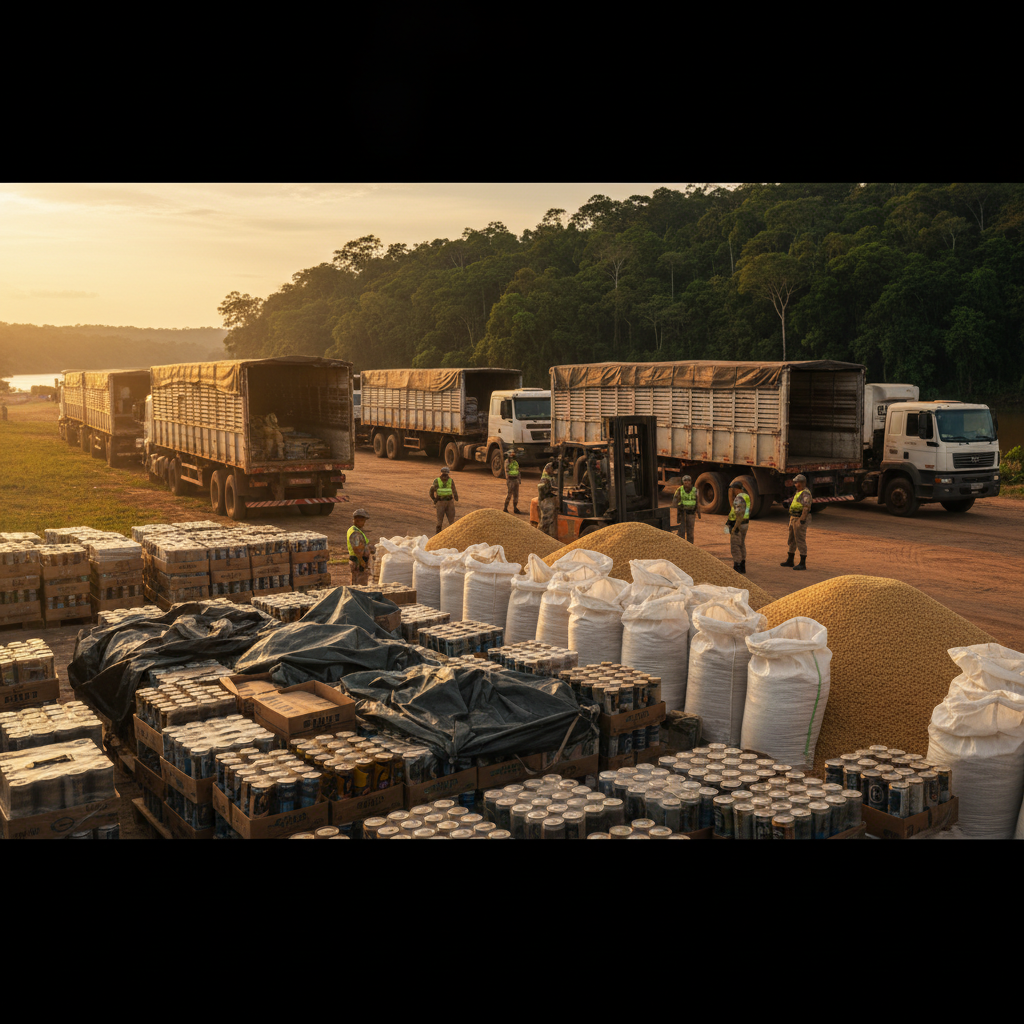Fiscais apreendem 128 mil latas de cerveja e 48 toneladas de soja no Pará
