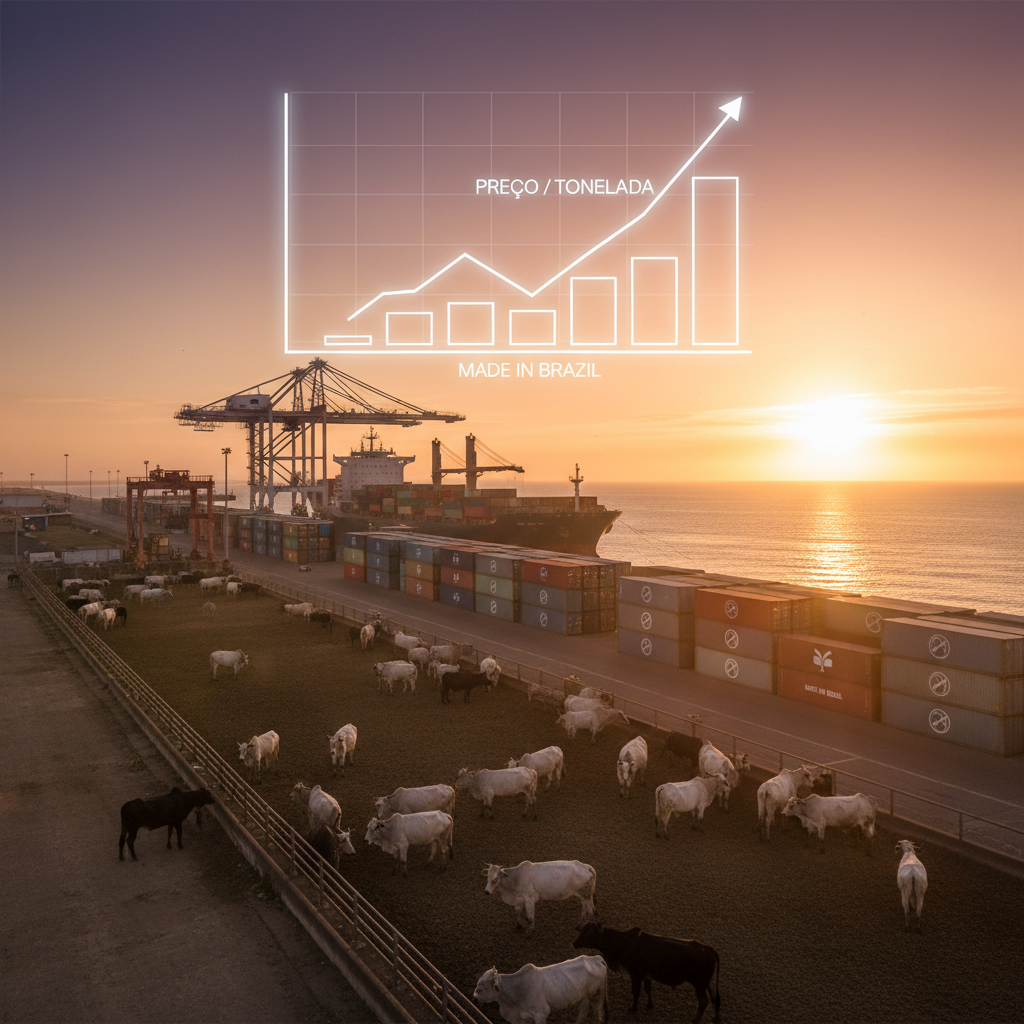 Exportação de carne bovina cai em agosto, mas preço por tonelada dispara